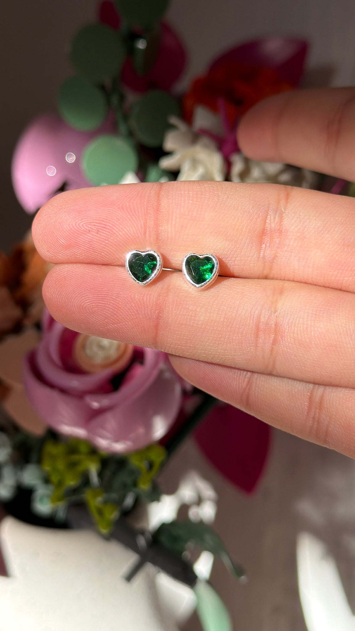 Aretes Esmeralda corazón