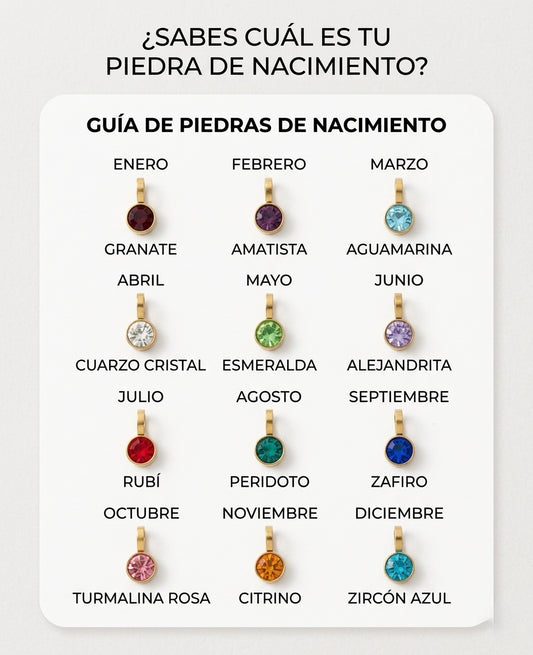 Collar con piedra de mes de nacimiento