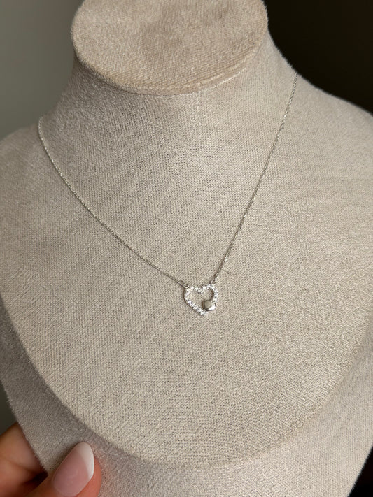 Collar corazón doble