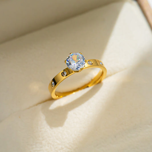 anillo con brillante/ #7